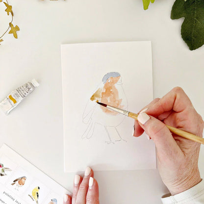 Emily Lex Paintable Watercolor Notecards- Backyard Birds