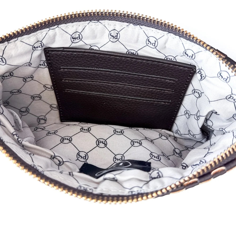 Emma Woven Clutch Wristlet- Black