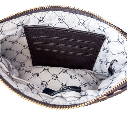 Emma Woven Clutch Wristlet- Black