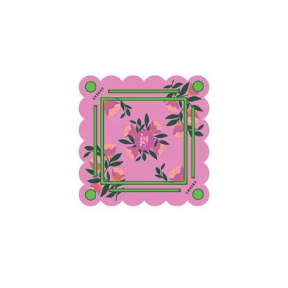 Floating Mahjong Tile Mat in Floral Pink