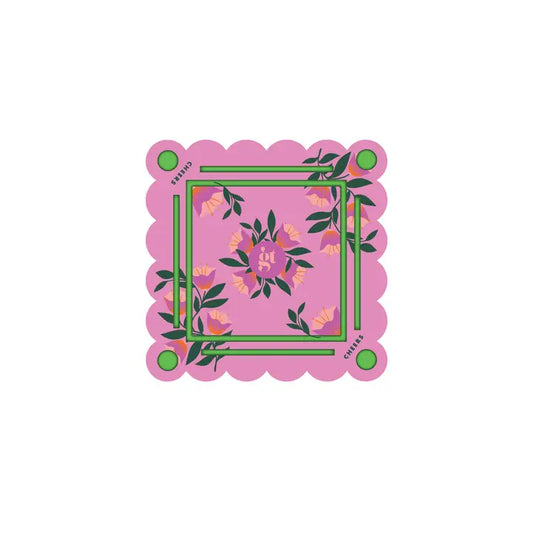 Floating Mahjong Tile Mat in Floral Pink