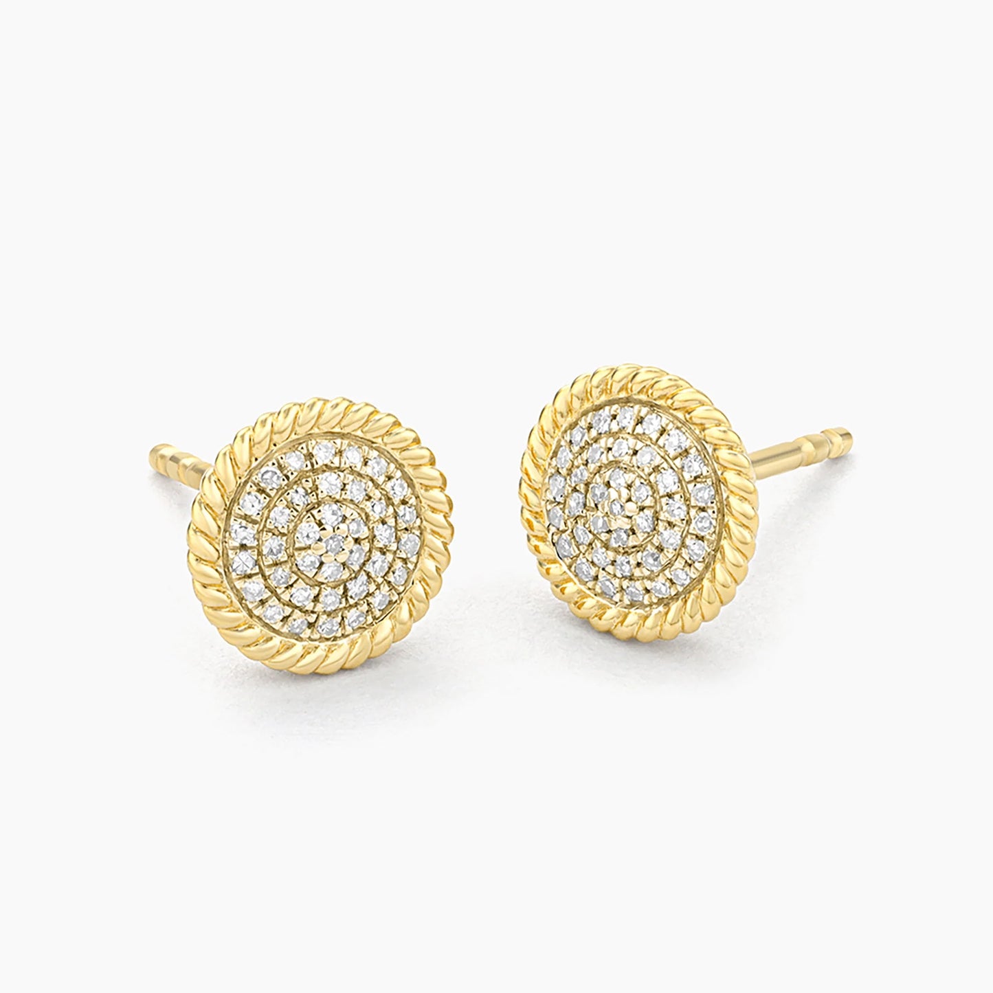 Waterproof Gold Circle Rope Stud Earrings