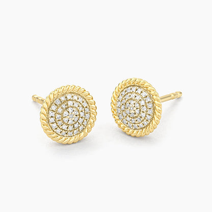 Waterproof Gold Circle Rope Stud Earrings