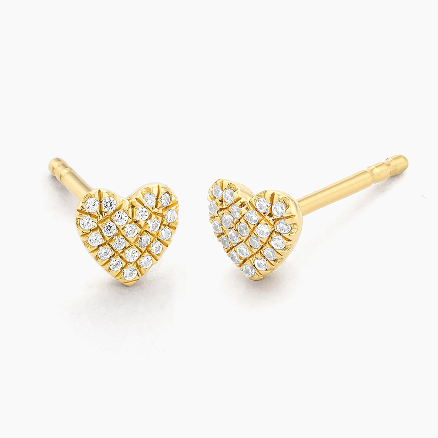 Waterproof Gold Dome Heart Stud Earrings