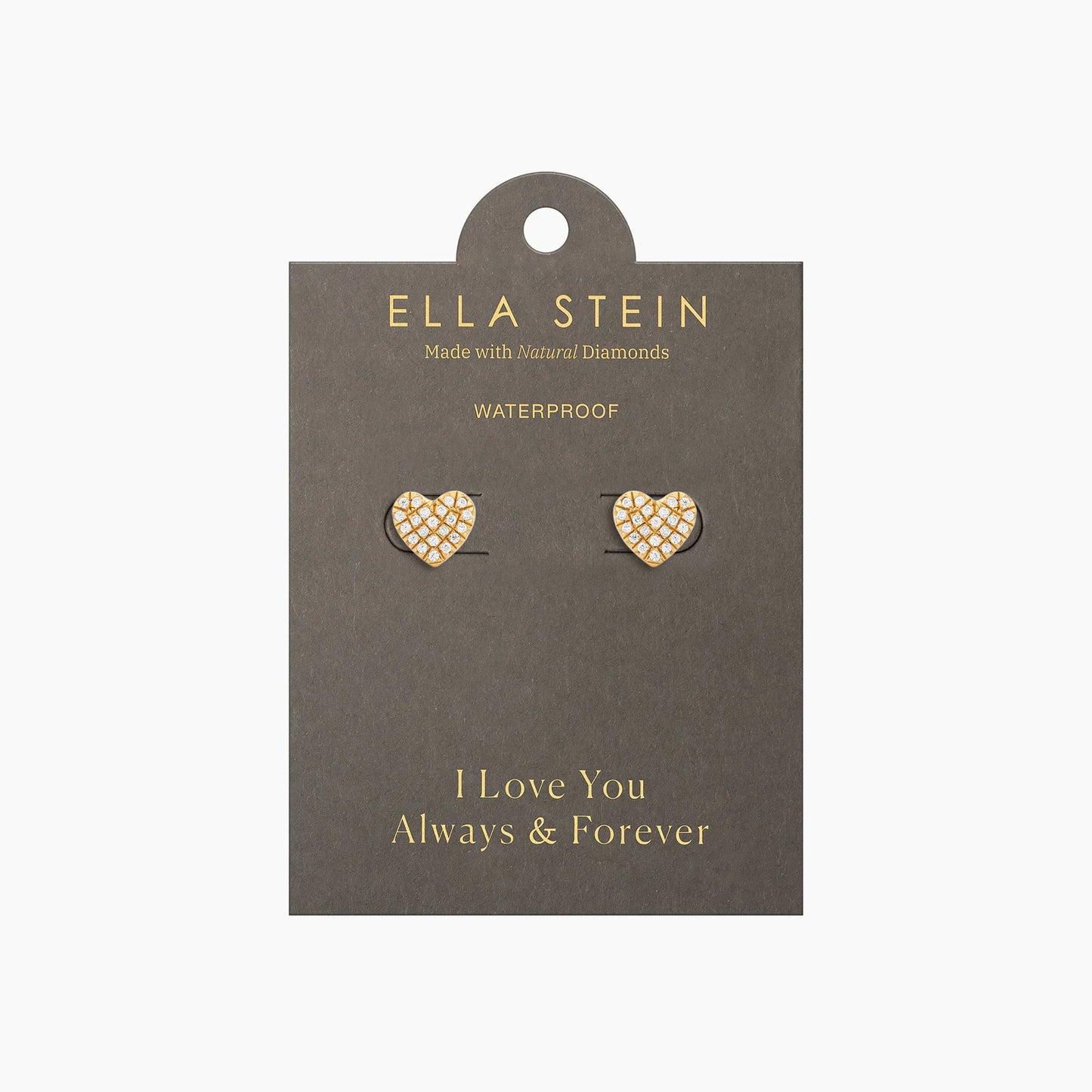 Waterproof Gold Dome Heart Stud Earrings