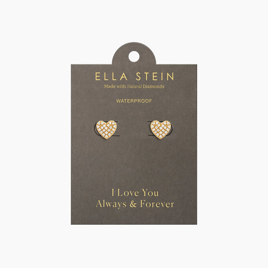 Waterproof Gold Dome Heart Stud Earrings