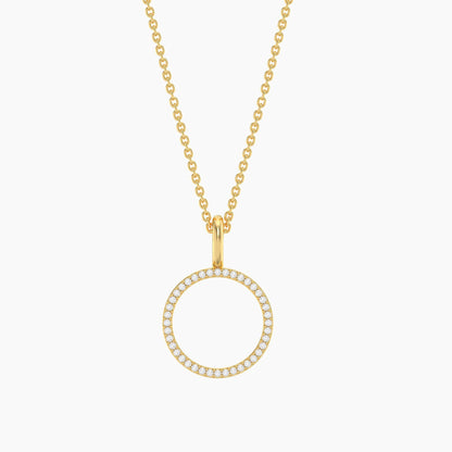 Waterproof Gold Standing O Pendant Necklace