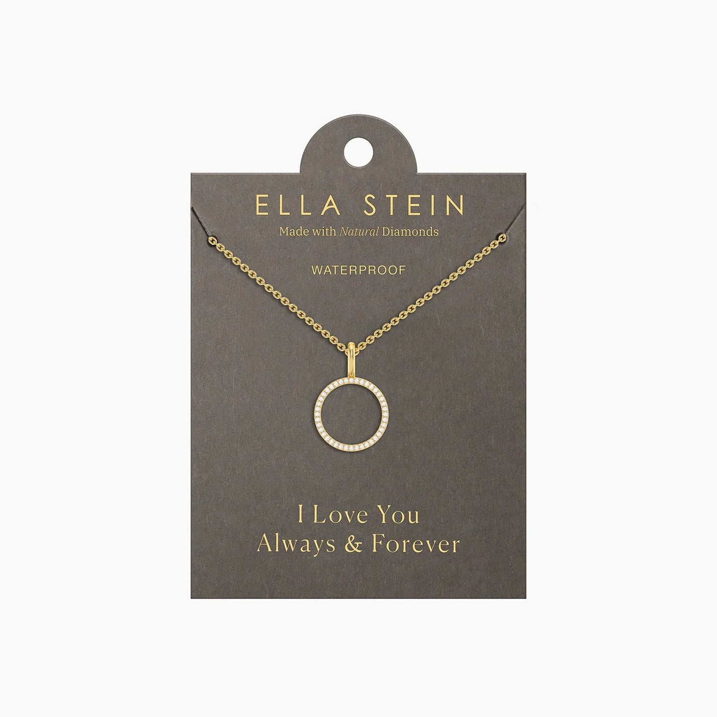 Waterproof Gold Standing O Pendant Necklace