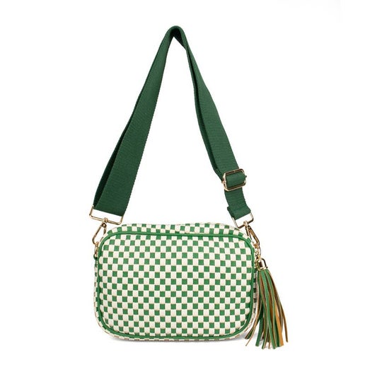 The Finley | Woven Camera Crossbody with Tassel