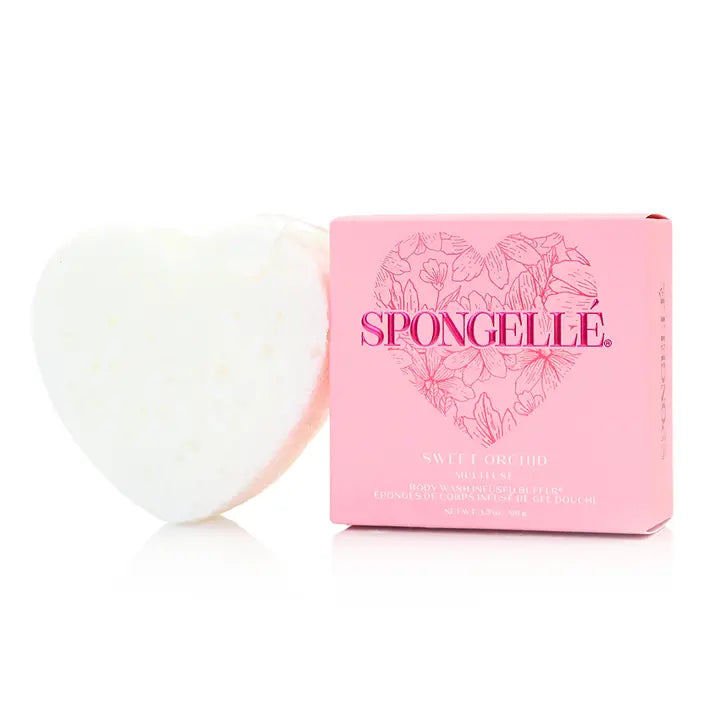Heart Shaped Body Wash Infused Buffer- Sweet Orchid