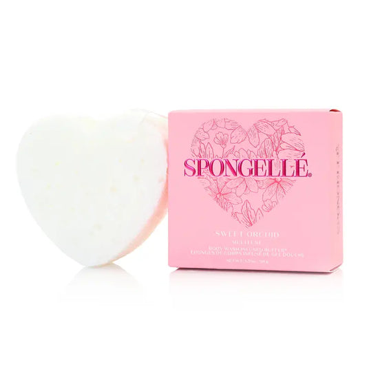 Heart Shaped Body Wash Infused Buffer- Sweet Orchid
