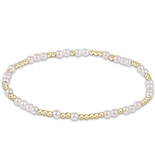 Hope Unwritten 3mm Bead Bracelet-Pearl