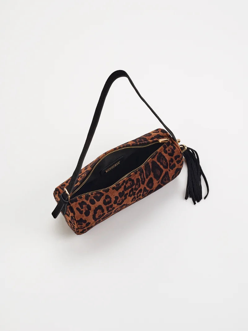 Kylie Barrel Shoulder Bag- Leopard