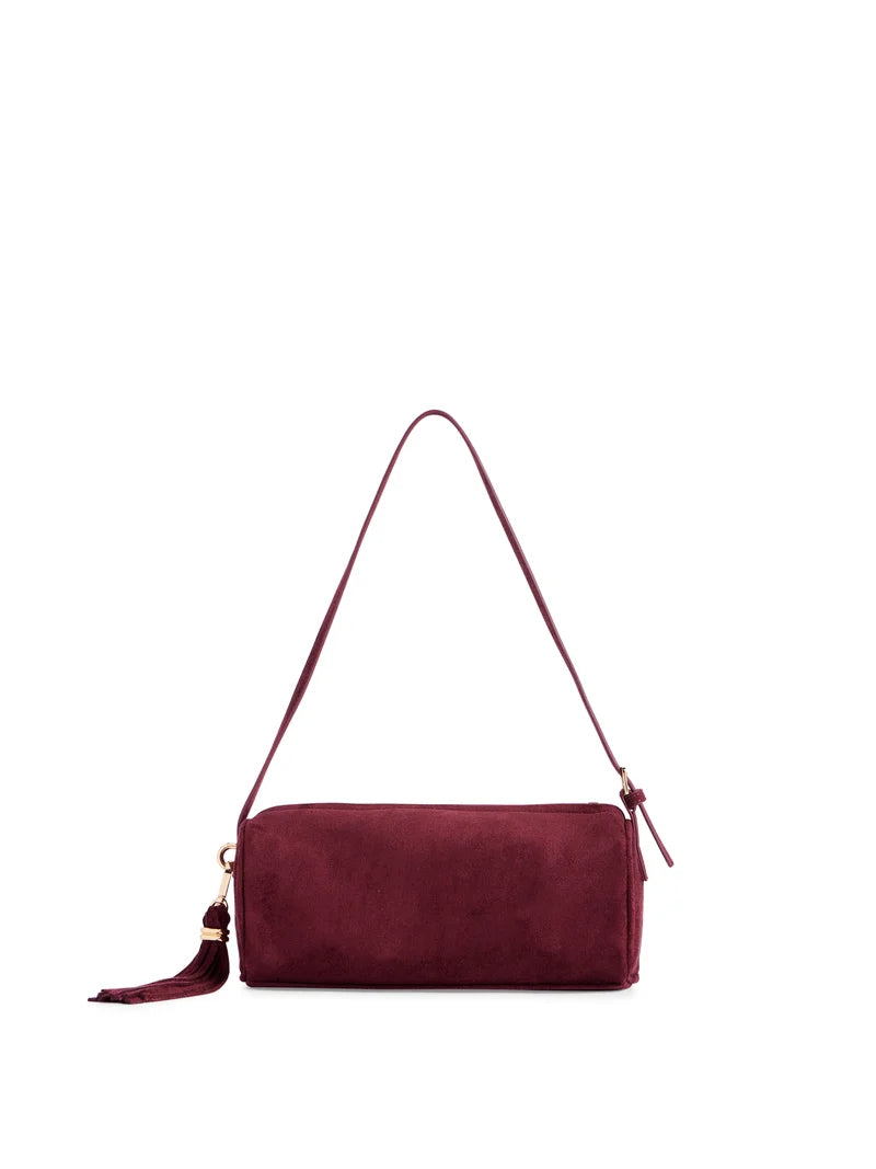 Kylie Barrel Shoulder Bag- Wine