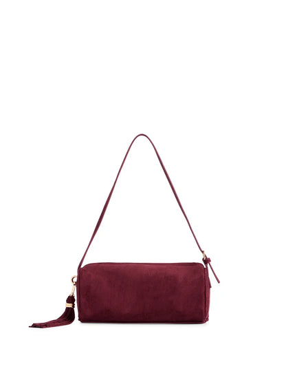 Kylie Barrel Shoulder Bag- Wine