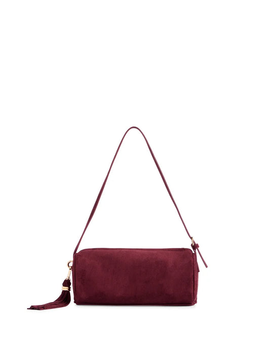 Kylie Barrel Shoulder Bag- Wine