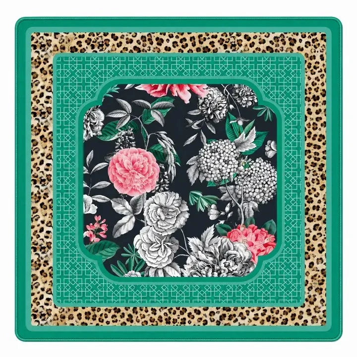 My Casita & Mahjong Register-Emerald Leopard in Bloom Mahjong Mat