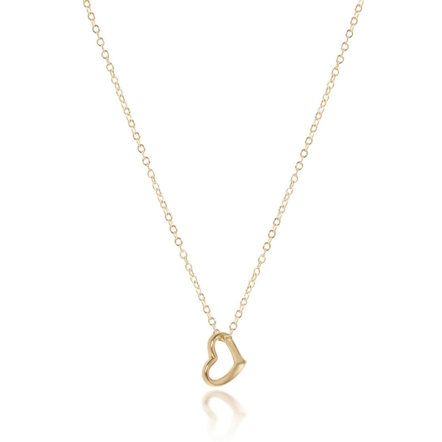 16" necklace gold - love small gold charm