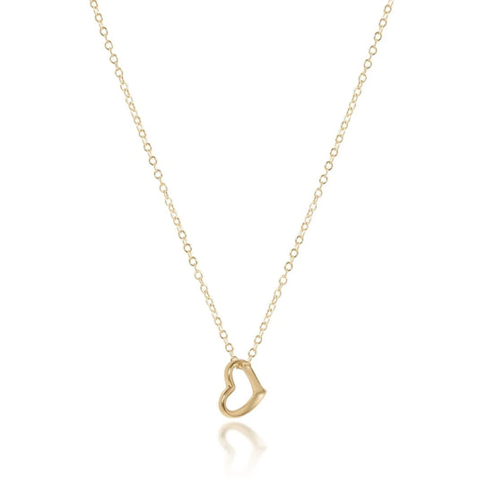 16" necklace gold - love small gold charm