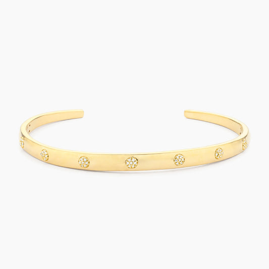 Waterproof Gold Lucky 7 Cuff Bracelet