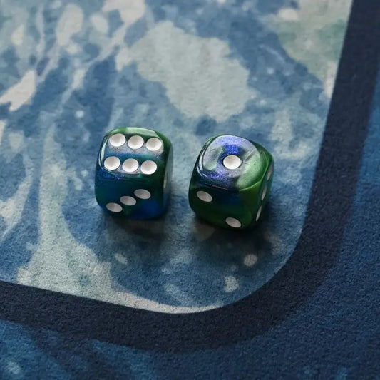Mahjong Dice (Pair of 2): Green & Blue