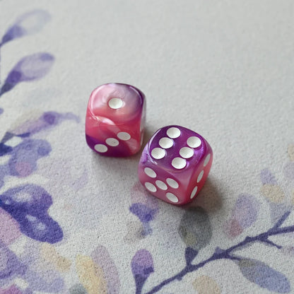 Mahjong Dice (Pair of 2): Pink & Purple