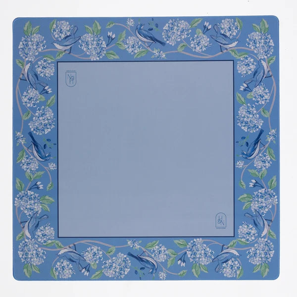 Mahjong Mat - Blue & White Bird