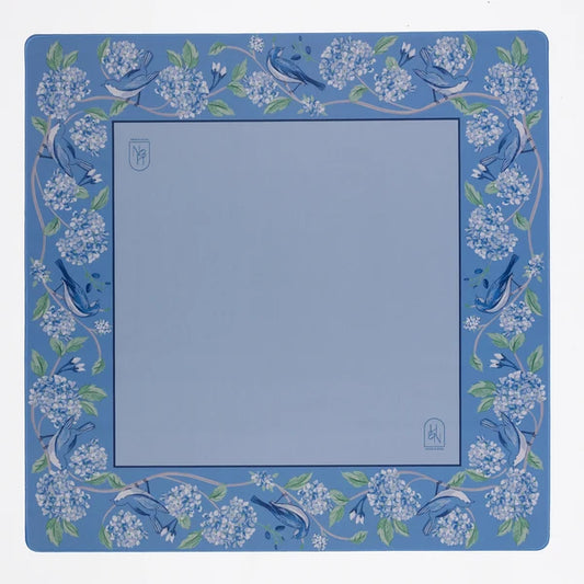 Mahjong Mat - Blue & White Bird