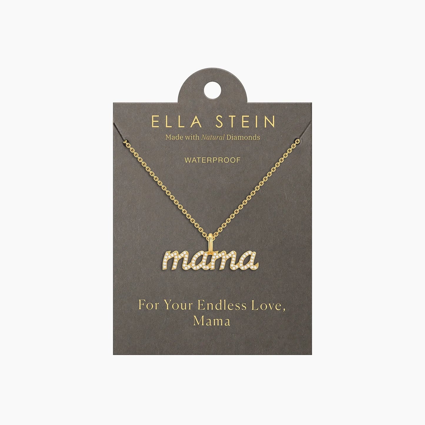 Waterproof Gold Love You Mama Pendant Necklace