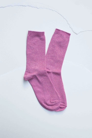 Modal Blend Glitter Socks: Pink