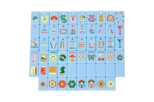 Mod French Blue Tiles & Dice- French Blue