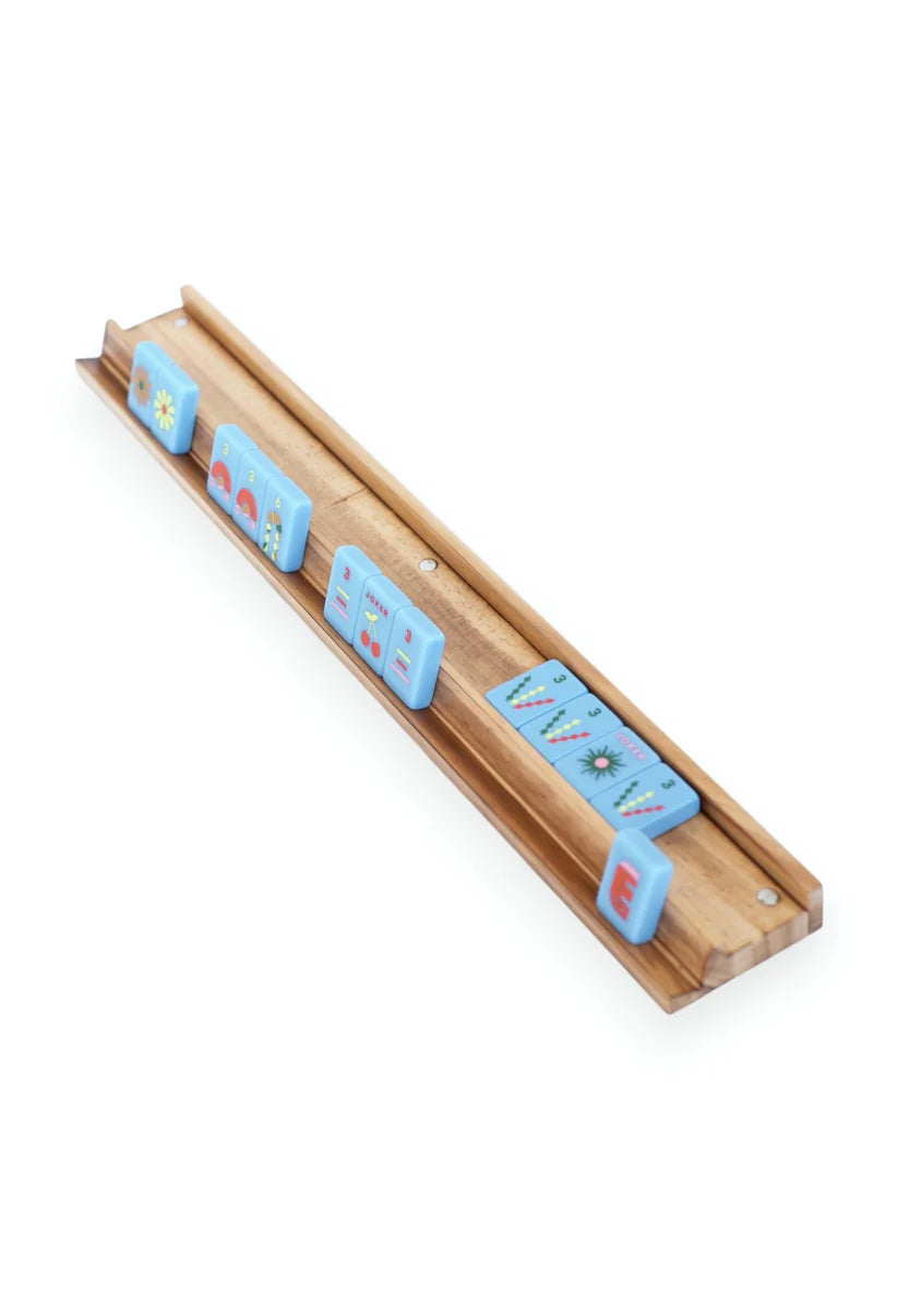 Mahjong Racks & Pushers- Oak (Set of 4)