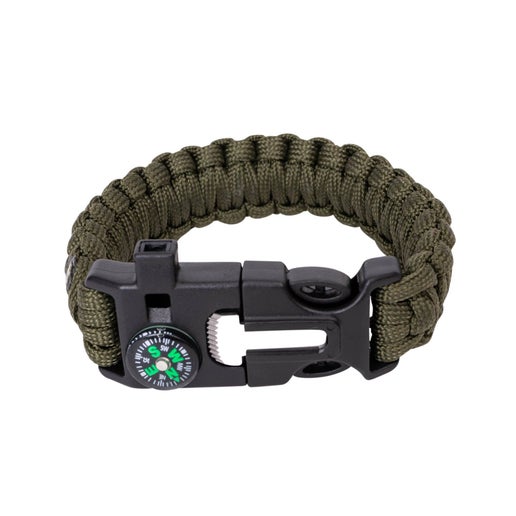Paracord Emergency Bracelet | Camping Survival EDC Set: Military Green