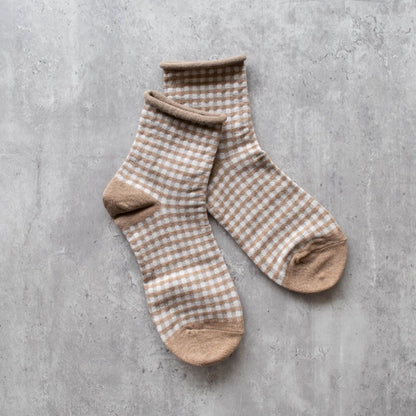 Picnic Mid Crew Socks: Mocha