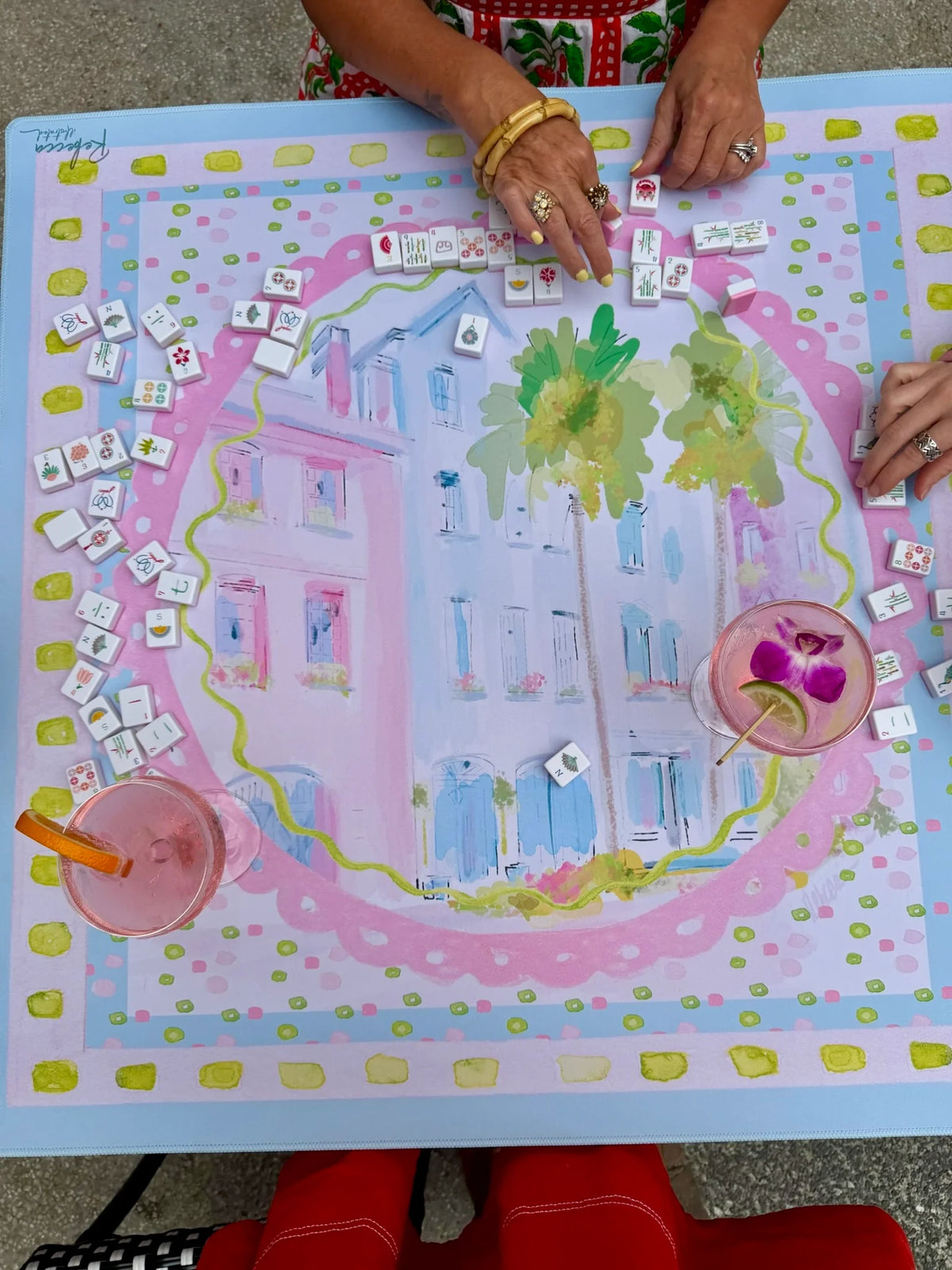 Rebecca Illustrated- RAINBOW ROW-MAHJONG MAT