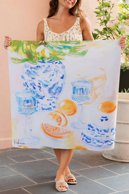 Rebecca Illustrated- Chinoiserie & Citrus Mahjong Mat