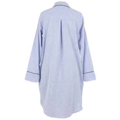 Blue Seersucker Navy Classic Nightshirt
