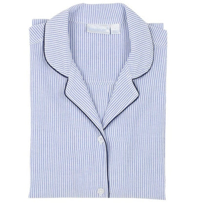 Blue Seersucker Navy Classic Nightshirt