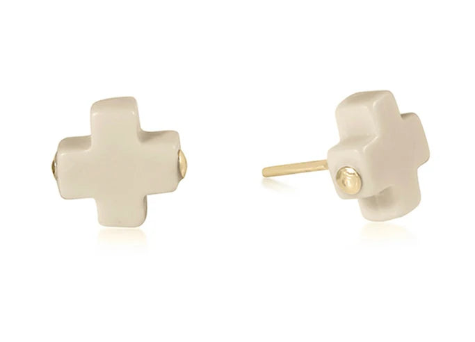 Signature Cross Stud - Off-White