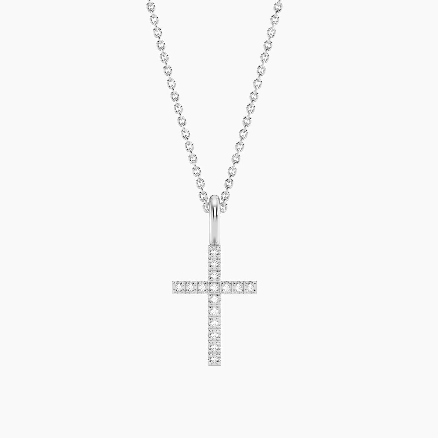 Waterproof Silver Believe Cross Pendant Necklace