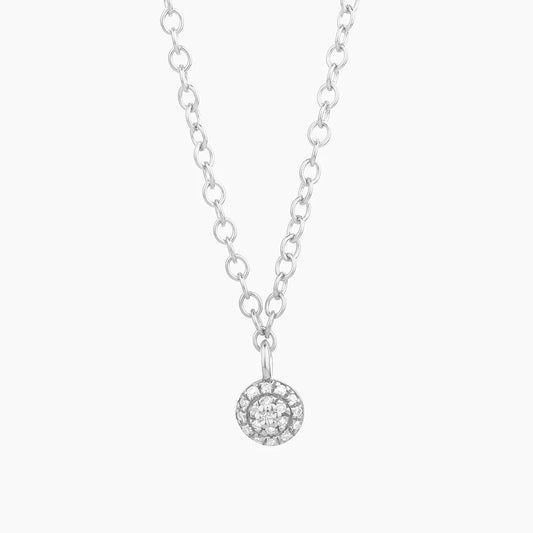 Waterproof Silver Small Circle Pendant Necklace