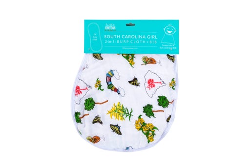 South Carolina Girl:  2-in-1 Burp Cloth and Bib