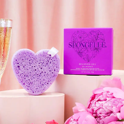 Heart Shaped Body Wash Infused Buffer- Beloved Lily
