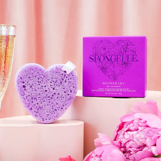 Heart Shaped Body Wash Infused Buffer- Beloved Lily