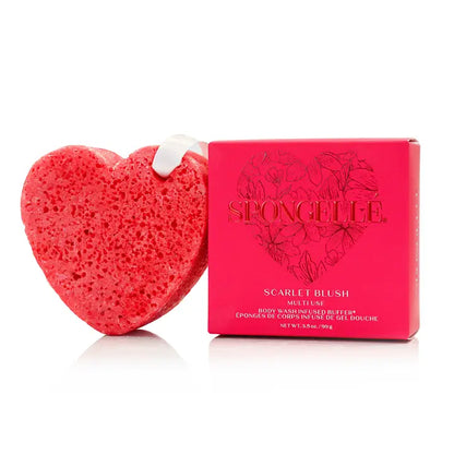 Heart Shaped Body Wash Infused Buffer- Scarlet Blush