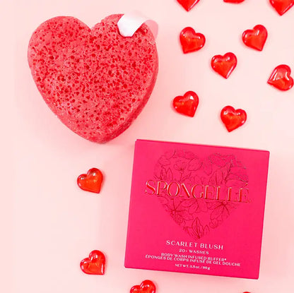Heart Shaped Body Wash Infused Buffer- Scarlet Blush