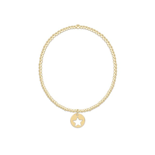 Classic Gold 2mm Bracelet - Star Small Gold Disc