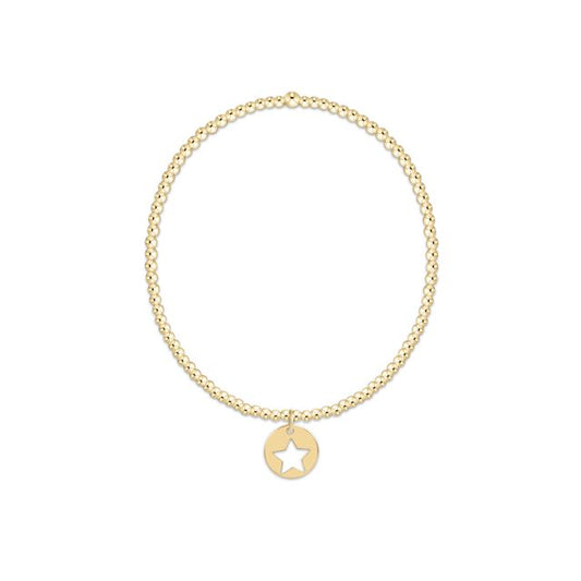 Classic Gold 2mm Bracelet - Star Small Gold Disc