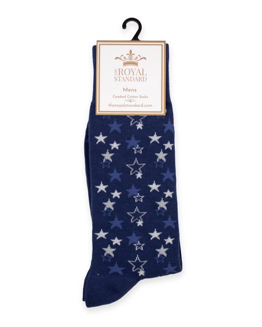 Blue and White Star Men's Socks