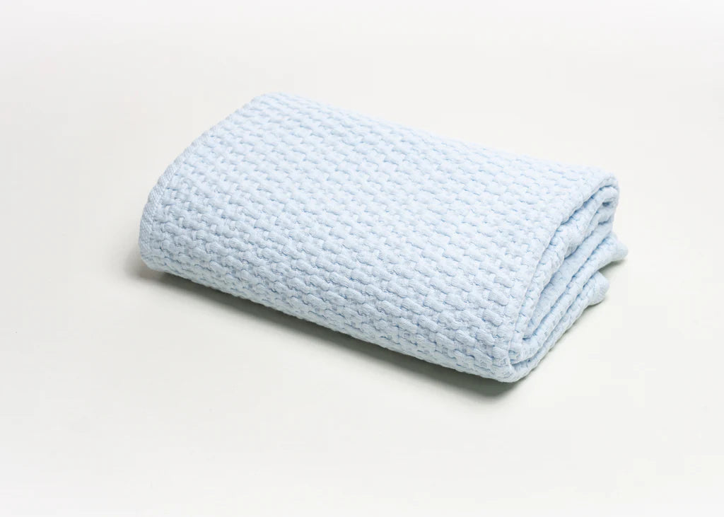 Stonewashed Basket Weave with Binding Blue